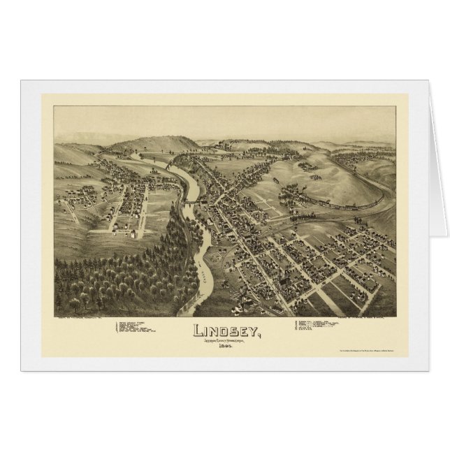 Lindsey, panoramische Karte PAs - 1895 (Vorderseite (Horizontal))
