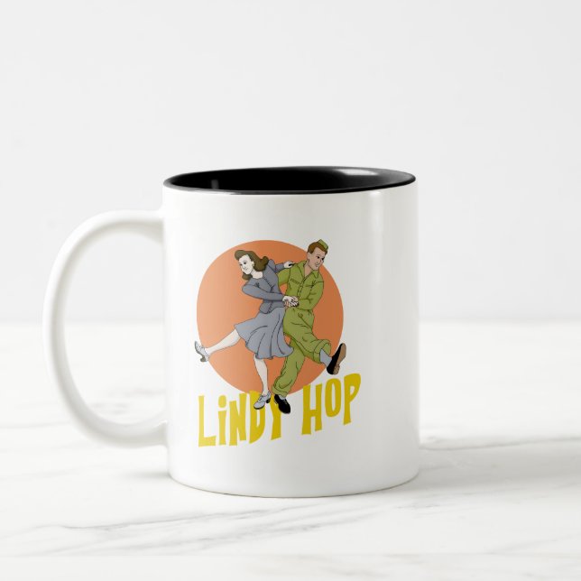 Lindy Hop Swing Dance Zweifarbige Tasse (Links)