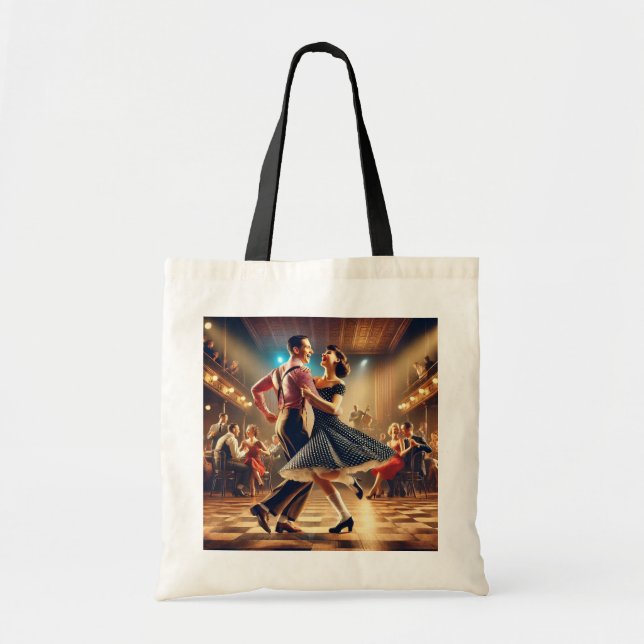 Lindy Hop Swing Dancing Couple Tragetasche (Vorne)