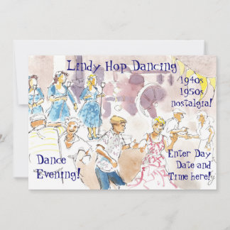 Lindy Hop Swing Tancing Einladung