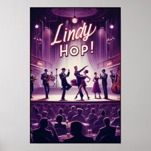 Lindy Hop Tance Hall Vintage Poster