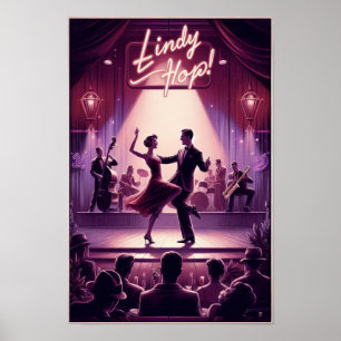 Lindy Hop Tance Hall Vintage Poster