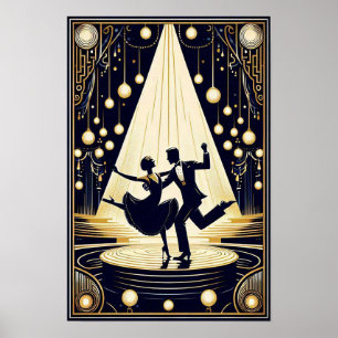 Lindy Hop Tance Hall Vintage Poster
