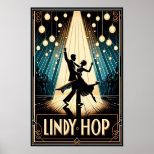 Lindy-Hop-Tanzsaal Vintage Poster