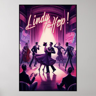 Lindy-Hop-Tanzsaal Vintage Poster