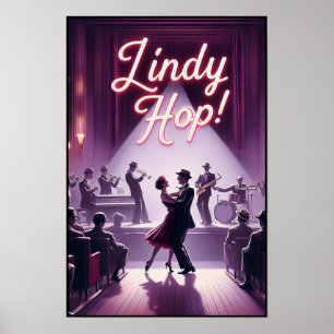 Lindy-Hop-Tanzsaal Vintage Poster