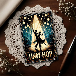 Lindy Hop Tanzsaal Vintage Postkarte