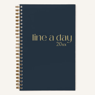 Line A Day Journal Elegantes Schwarz & Gold Notizbuch