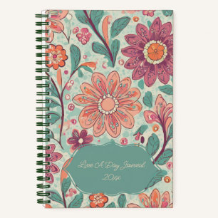 Line A Day Retro Floral Journal   PERSONALISIERT Notizbuch