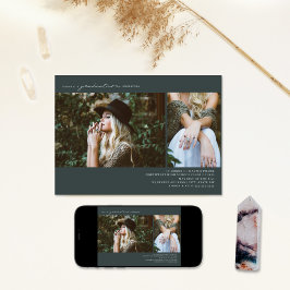 Line Art 2 Foto Emerald Graduation Party Einladung