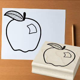 Line Art Apple für Handwerk und Lehrer Gummistempel