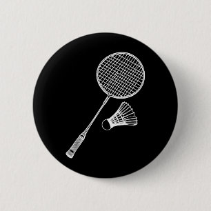 Line Art Badminton Player Shuttle BadminToner Button
