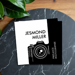 Line Art Camera Fotograf Business Card Quadratische Visitenkarte