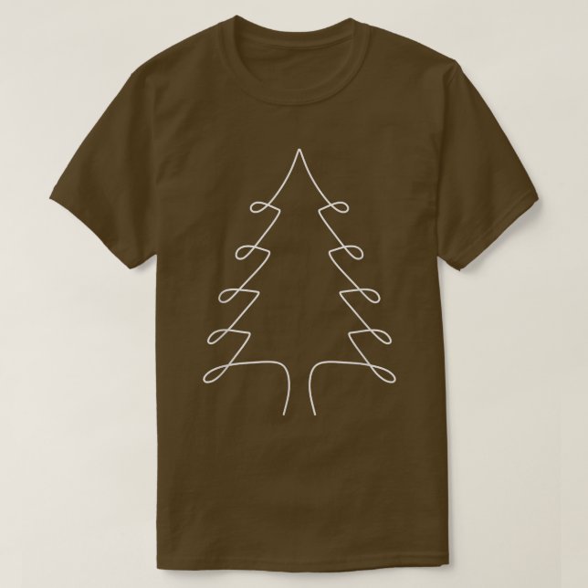 LINE ART CHRISTMAS TREE Spirit Time Dezember Vib T-Shirt (Design vorne)