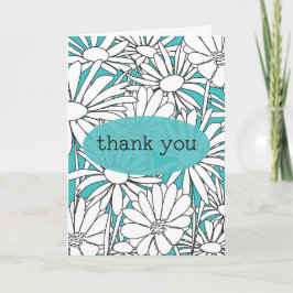 Line Art Daisies Dankeschön Card Karte