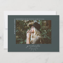 Line Art Dark Emerald Abschluss Horizontal Foto Ankündigung