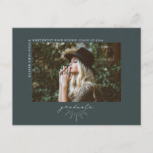 Line Art Dark Emerald Graduate Foto Ankündigung