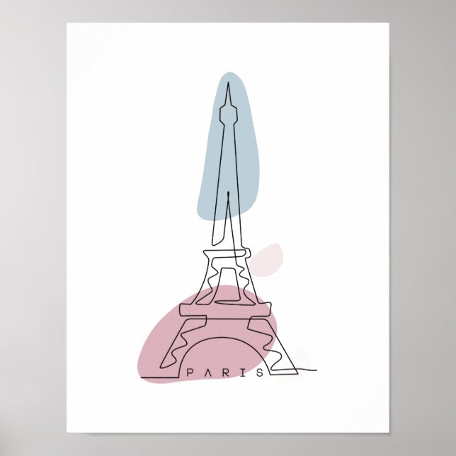 Line Art Eiffel Tower Poster (Vorne)