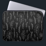 Line Art Eucalyptus Pattern Laptopschutzhülle<br><div class="desc">Minimal elegante Linie Art eucalyptus schwarz-weiß Muster</div>