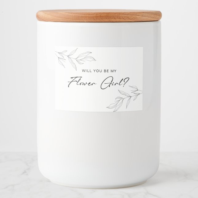Line Art Foliage Flower Girl Candle Label Lebensmitteletikett