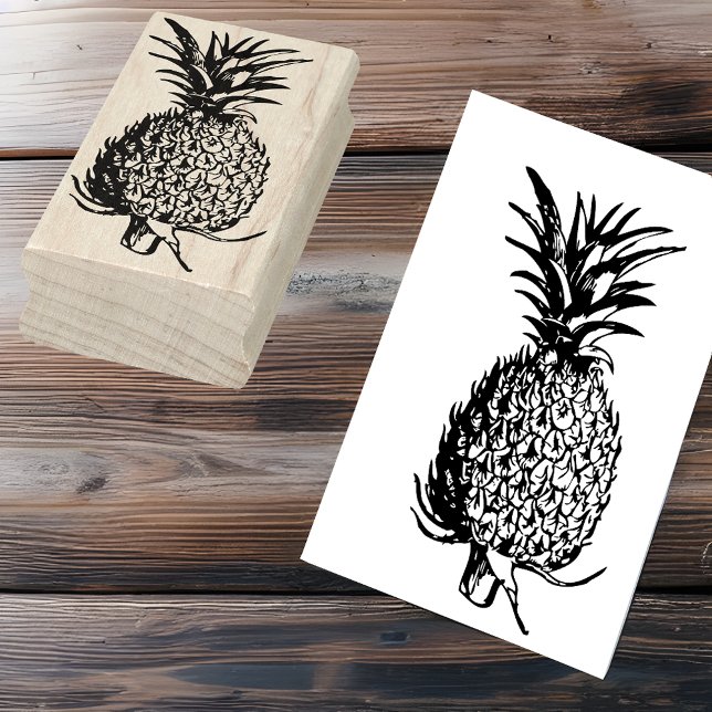 Line Art Fruit Illustration - Ananas Gummistempel (Von Creator hochgeladen)