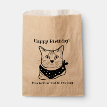 LIne Art Funny Cat 3 in der Tasche Personalisiert