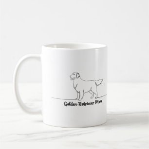 Line Art Golden Retriever Hund Mama Geschenk Tasse