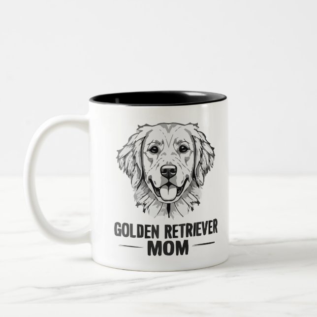 Line Art Golden Retriever Hund Mama Geschenk Tasse (Links)