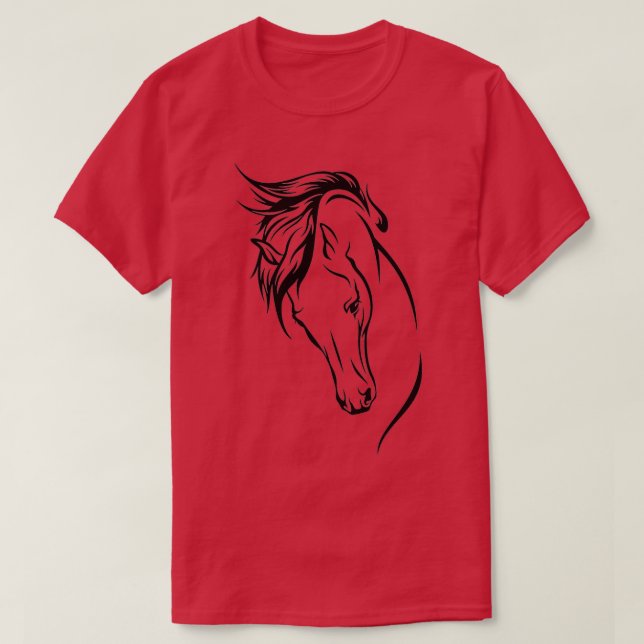 Line Art Horse Head T-Shirt (Design vorne)