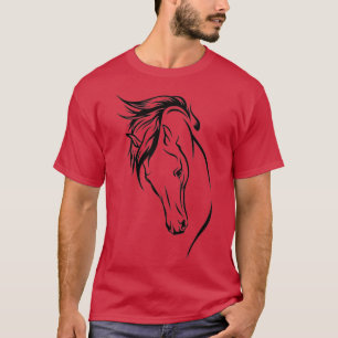 Line Art Horse Head T-Shirt