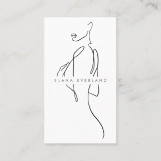 Line Art Ink Minimalistische Frauenanweisungskarte Terminkarte