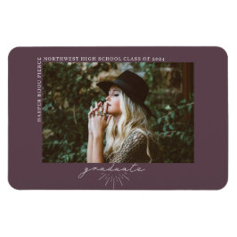 Line Art Lila Abschluss Foto Ankündigung Magnet