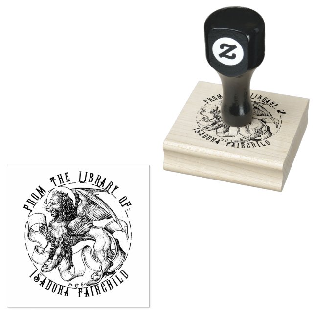 Line Art Lion Scrolls Gummistempel (Stempel)