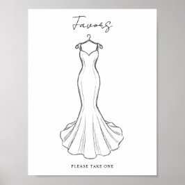 Line Art Minimalistische Hochzeitskleid Geschenke Poster