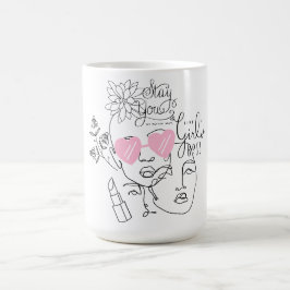 Line Art mit Quotes-Tasse Kaffeetasse