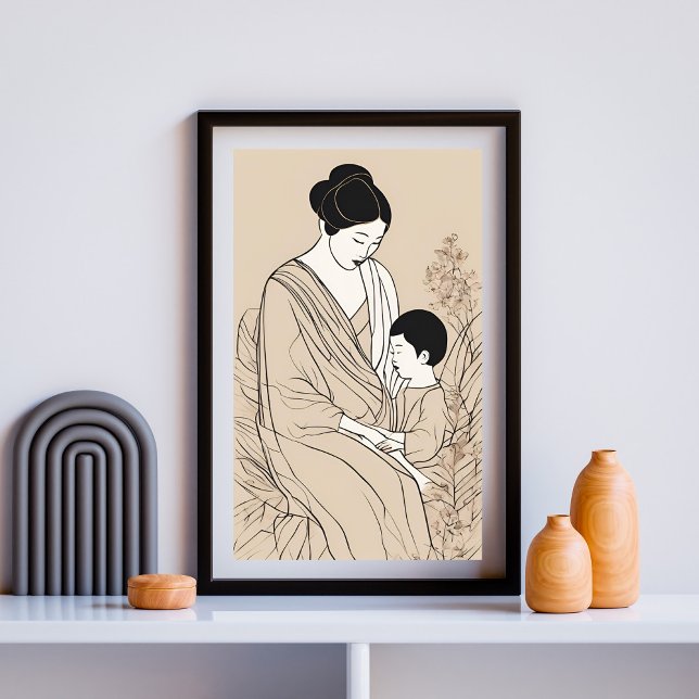 Line Art Motherhood Print Poster (Von Creator hochgeladen)