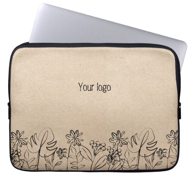  Line Art on Kraft Paper  Laptopschutzhülle (Vorderseite)