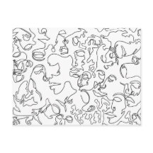 Line Art Postcard With Pages