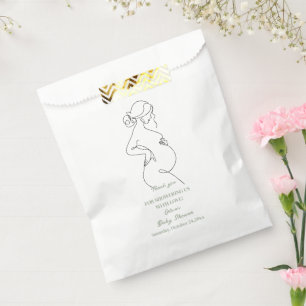 Line Art Pregnancy Minimalistisch Gevor Bag Geschenktütchen
