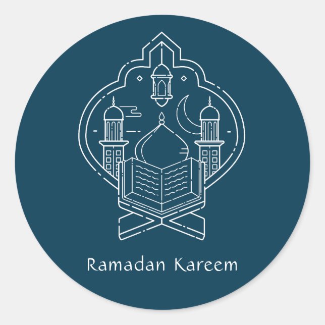 Line Art Ramadan Kareem - EID Mubarak Stickers (Vorderseite)