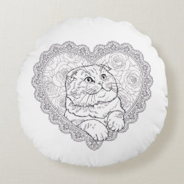 Line Art Ritual Collection - Rundes Kissen