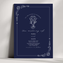 Line Art Rustic Navy Blue Lobster Beach Hochzeit