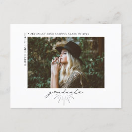 Line Art Script Abschluss Horizontal Foto Announ Postkarte