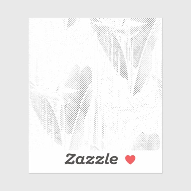 Line art, Seashell, Harp Custom-Cut Vinyl Sticker (Blatt)