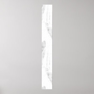 Line Art, Seashell, Harp Pedestal Sign Poster