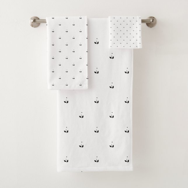 Line Art, White Lilac Badhandtuch Set (Insitu)