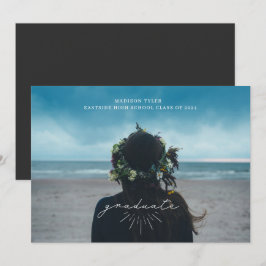 Line Art White Script Abschluss Horizontal Foto Ankündigung