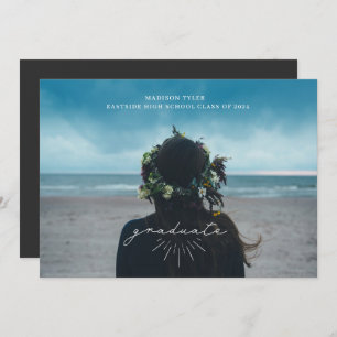 Line Art White Script Abschluss Horizontal Foto Ankündigung