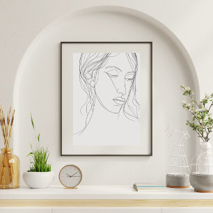 Line Art Woman Minimalistisch Poster