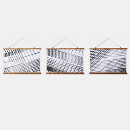 Line Art Wood Topped Wall Tapestry Wandteppich Mit Holzrahmen